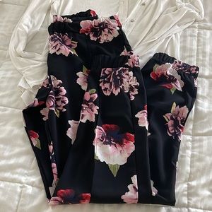 Olsenboye Elastic Floral Trouser Pants